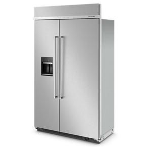 29.4 Cubic Feet 48″ Built-In Side-By-Side Refrigerator With Ice And Water Dispenser – Pearl Silver