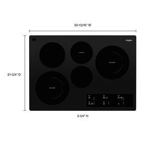 30″ Electric Ceramic Glass Cooktop With Two Dual Radiant Elements – Black – 21.75″ Depth