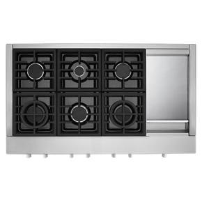 KitchenAid 48” 6-Burner Commercial-Style Gas Rangetop With Griddle