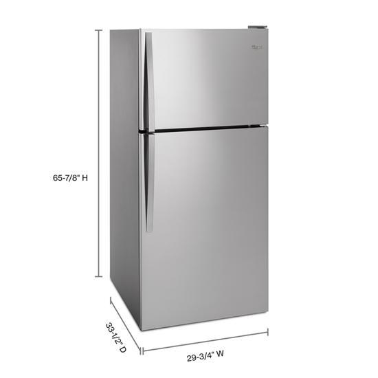 30″ Wide Top-Freezer Refrigerator – Monochromatic Stainless Steel