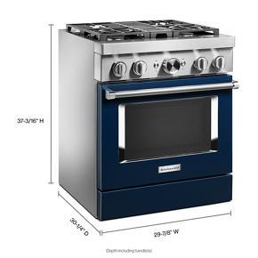 KitchenAid 30” Smart Commercial-Style Dual Fuel Range With 4 Burners – Ink Blue