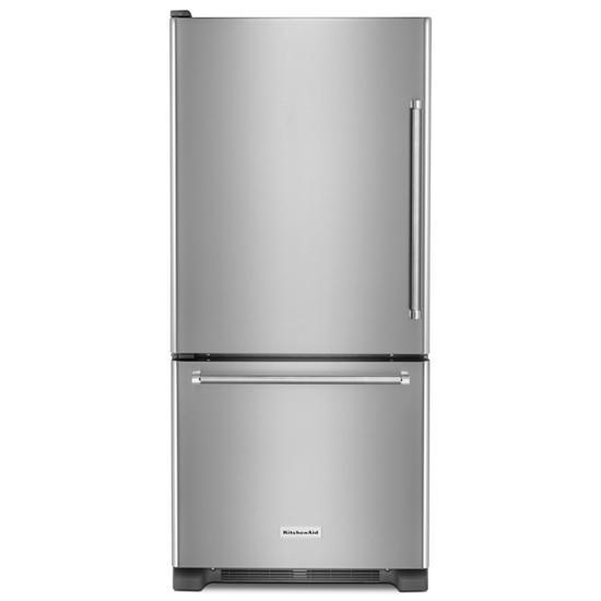 19 Cubic Feet 30″ Width Full Depth Non Dispense Bottom Mount Refrigerator – Pearl Silver