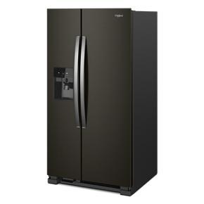 36″ Wide Side-By-Side Refrigerator – 25 Cubic Feet – Black Stainless