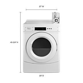 27″ Commercial Electric Front-Load Dryer Featuring Factory-Installed Coin Drop With Coin Box