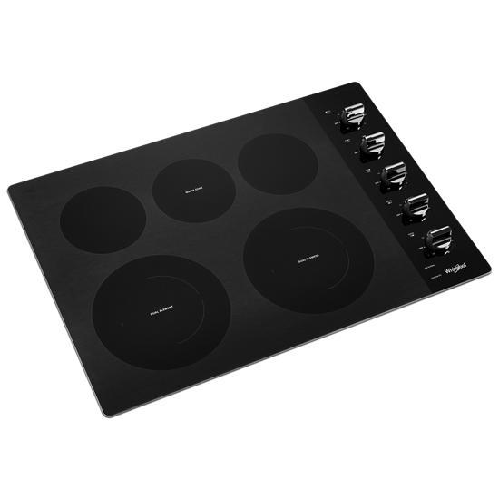 30″ Electric Ceramic Glass Cooktop With Two Dual Radiant Elements – Black – 5-Burner
