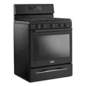 30″ Wide Gas Range With 5th Oval Burner – 5.0 Cubic Feet – Black