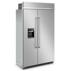 29.4 Cubic Feet 48″ Built-In Side-By-Side Refrigerator With Ice And Water Dispenser – Pearl Silver