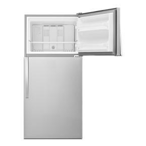 30″ Wide Top Freezer Refrigerator – 18 Cubic Feet – Monochromatic Stainless Steel
