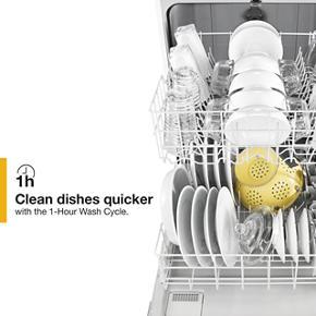 Heavy-Duty Dishwasher With 1-Hour Wash Cycle – Black – 26,5″ Depth