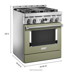 KitchenAid 30” Smart Commercial-Style Gas Range With 4 Burners – Avocado Cream