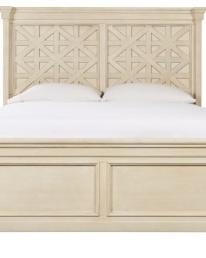 Bolanburg – Antique White – Queen Panel Bed – Lattice Headboard
