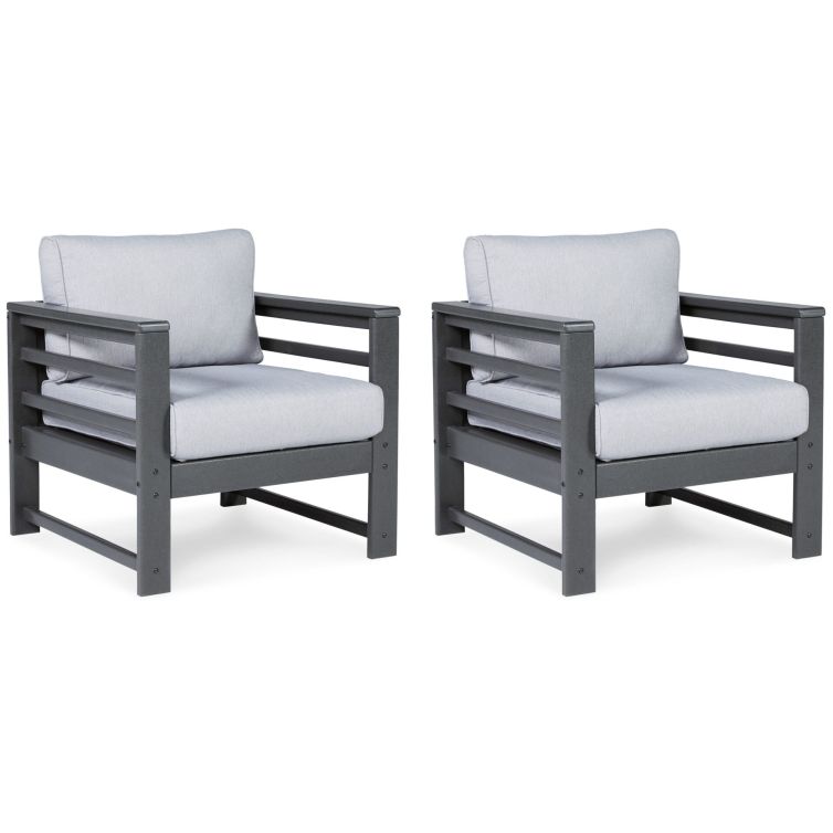 Amora – Charcoal Gray – Lounge Chair W/Cushion (Set of 2)