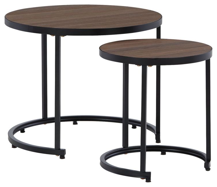 Ayla – Brown / Black – Nesting End Tables (Set of 2)