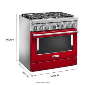 KitchenAid 36” Smart Commercial-Style Dual Fuel Range With 6 Burners – Passion Red