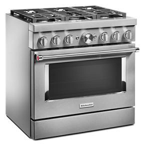KitchenAid 36” Smart Commercial-Style Dual Fuel Range With 6 Burners