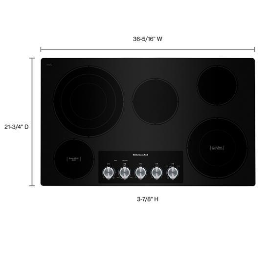 36″ Electric Cooktop With 5 Elements And Knob Controls – Black