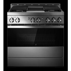 36″ Noir Gas Professional-Style Range With Chrome-Infused Griddle