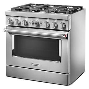 KitchenAid 36” Smart Commercial-Style Dual Fuel Range With 6 Burners