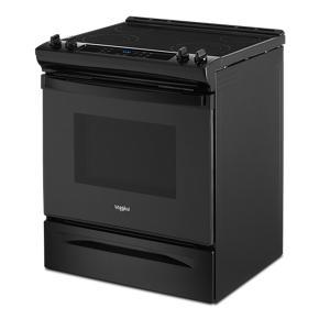 4.8 Cubic Feet Whirlpool Electric Range With Frozen Bake Technology – Black – 30″