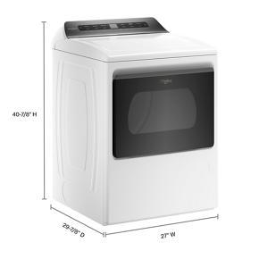 7.4 Cubic Feet Smart Top Load Gas Dryer – White