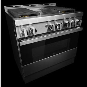 36″ Noir Gas Professional-Style Range With Chrome-Infused Griddle