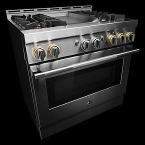 36″ Rise Gas Professional-Style Range With Chrome-Infused Griddle