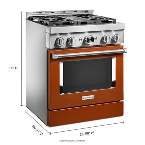 KitchenAid 30” Smart Commercial-Style Gas Range With 4 Burners – Scorched Orange