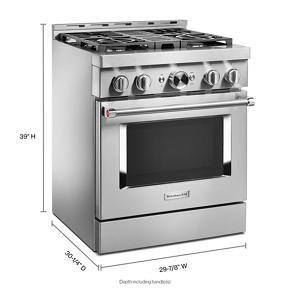 KitchenAid 30” Smart Commercial-Style Gas Range With 4 Burners